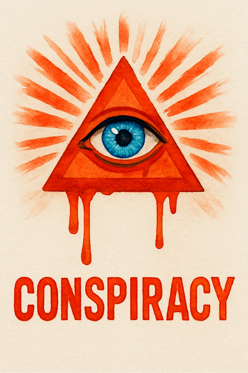 Surreal Eye of Providence Illustration with Conspiracy Text Poster