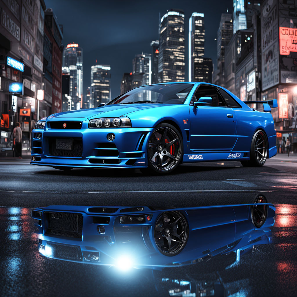 Nissan Skyline GT-R R34 in Bayside Blue by Argos Sadala - Playground