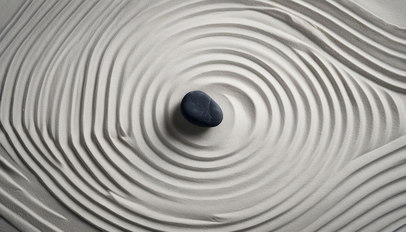 Minimalist Zen Garden Photography for Tranquil Virtual Backgrounds
