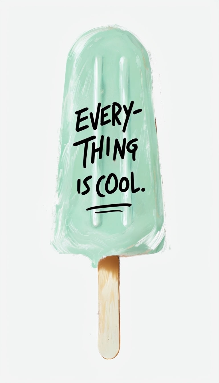Mint Green Ice Cream Popsicle with Cool Message Phone Case Cover
