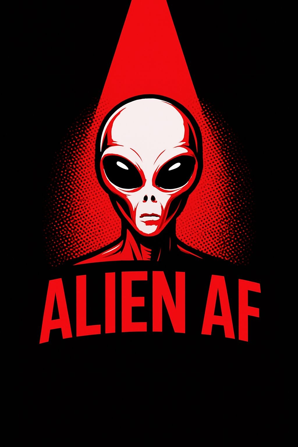 Striking Alien AF Graphic Design T-Shirt