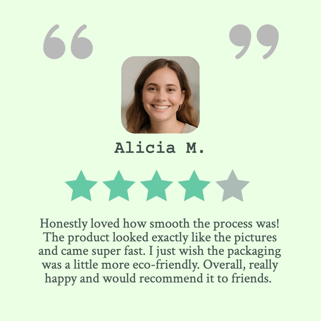Modern Review Card Featuring Smiling Portrait and Star Rating Instagram Post