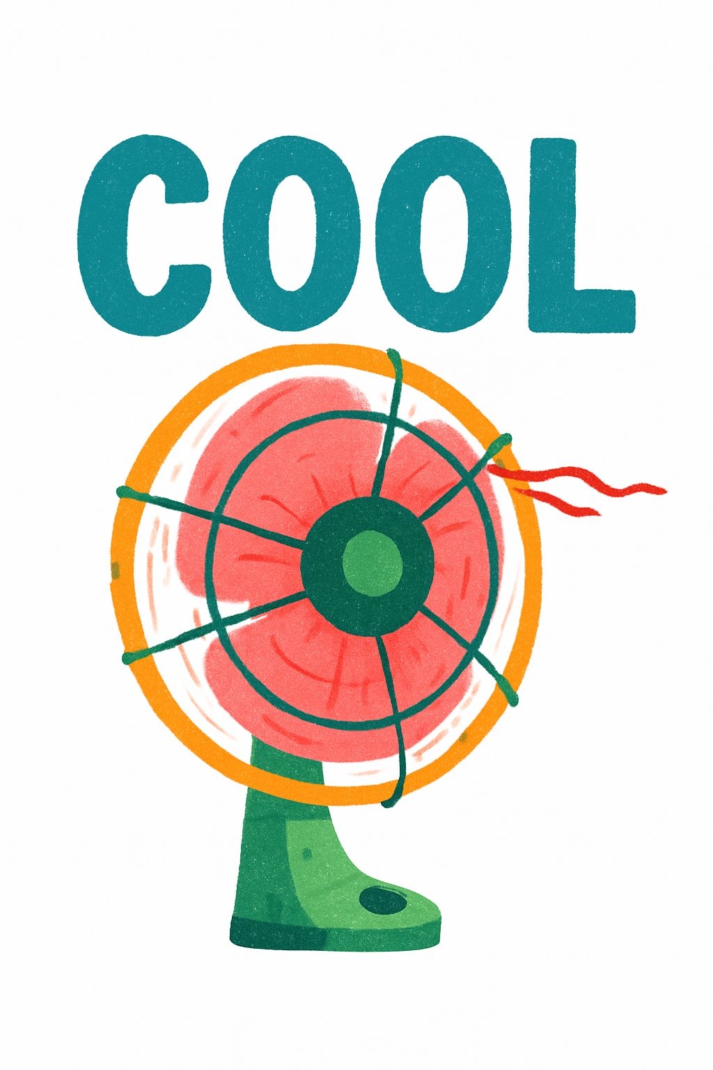 Cool Coral Red Fan Illustration T-Shirt