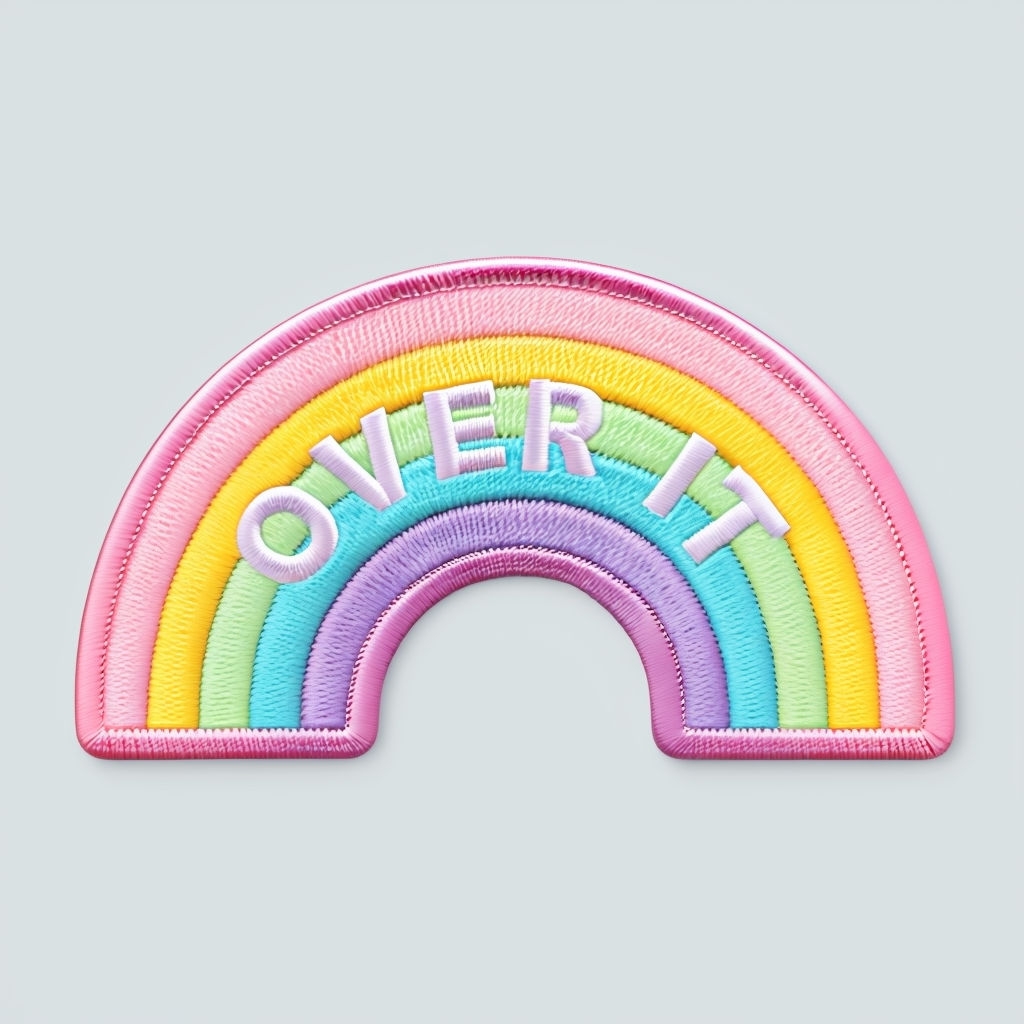 Vibrant Rainbow Over It Embroidered Patch for Hats