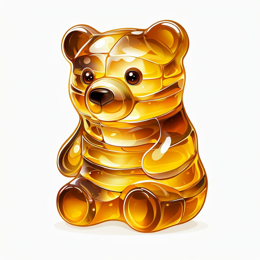 Playful Honeycomb Gummy Bear Clipart Design Sticker