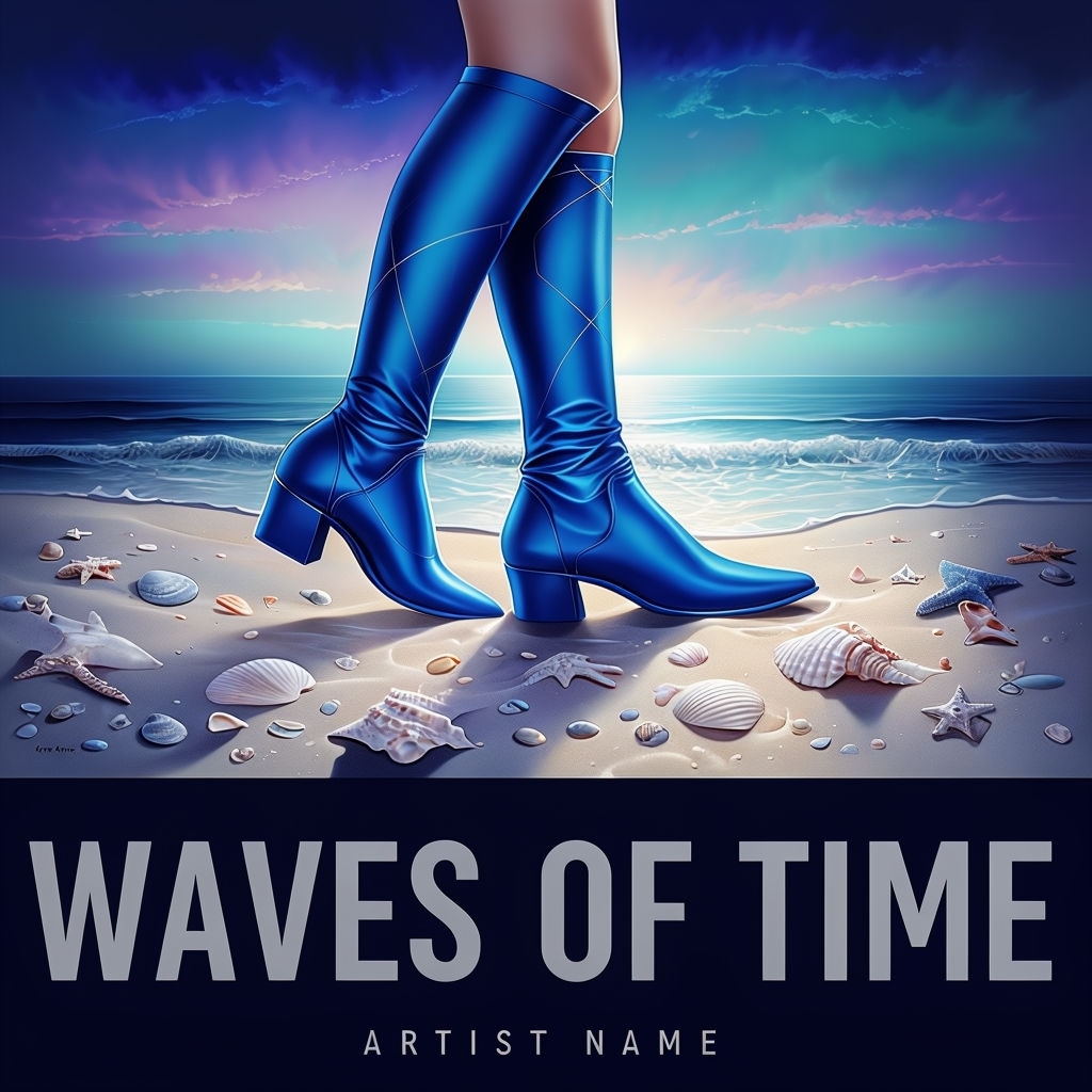 Waves of Time Modern Minimalist Beach Artwork Spotify Album Cover