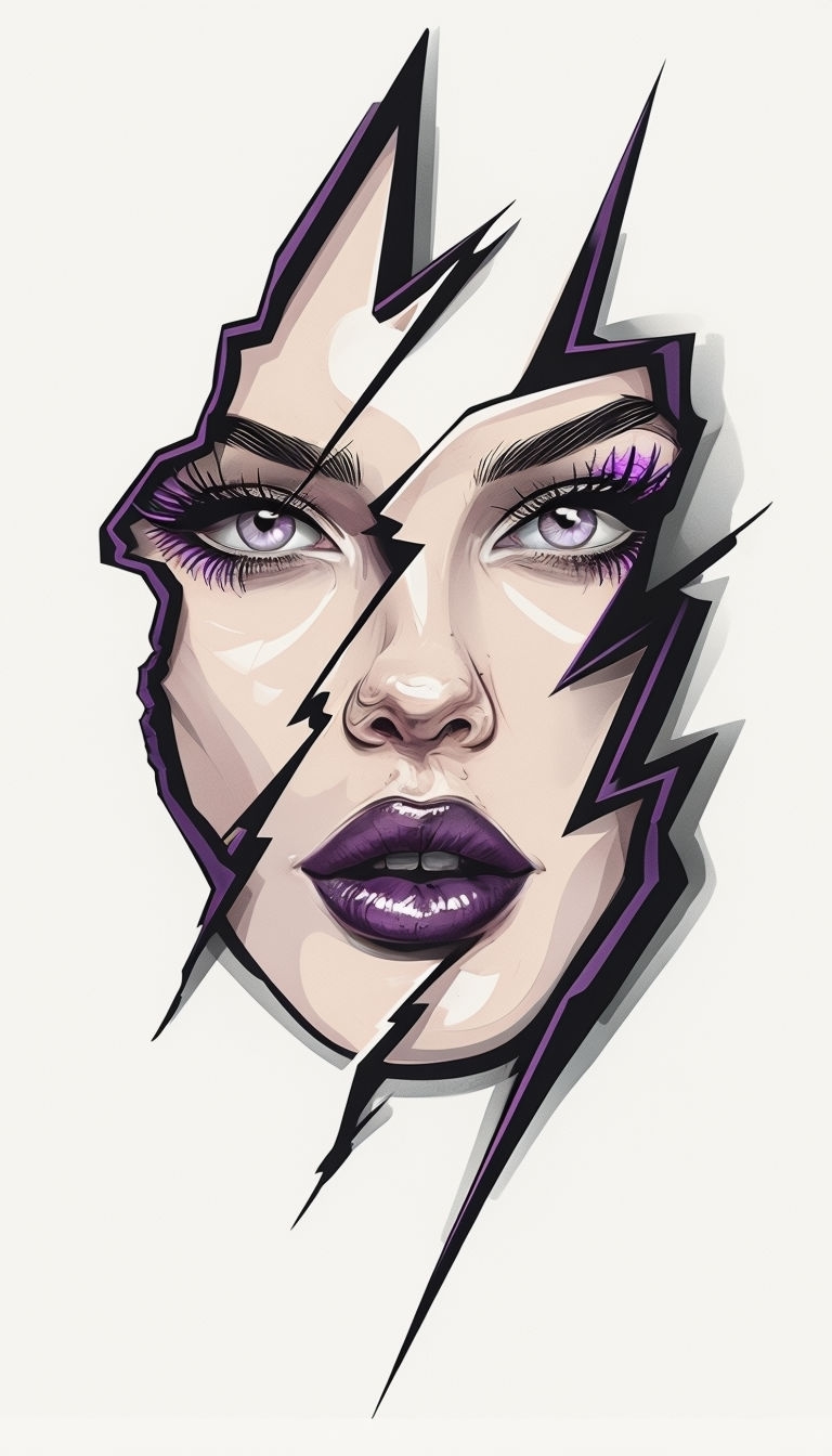 Fragmented Woman's Face Abstract Illustration Phone Case Cover
