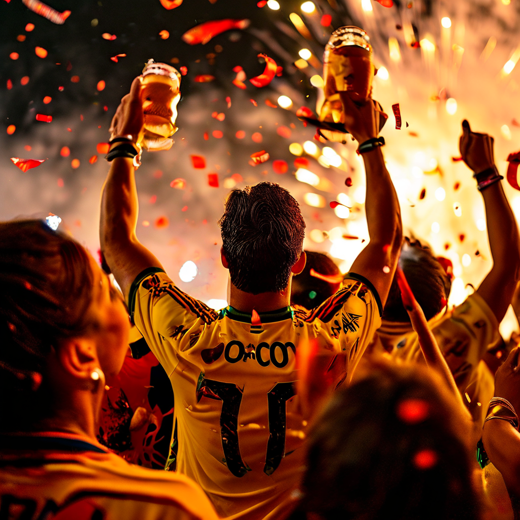 Celebratory moment in the Copa America 2024 as Colombia lift... by Coke