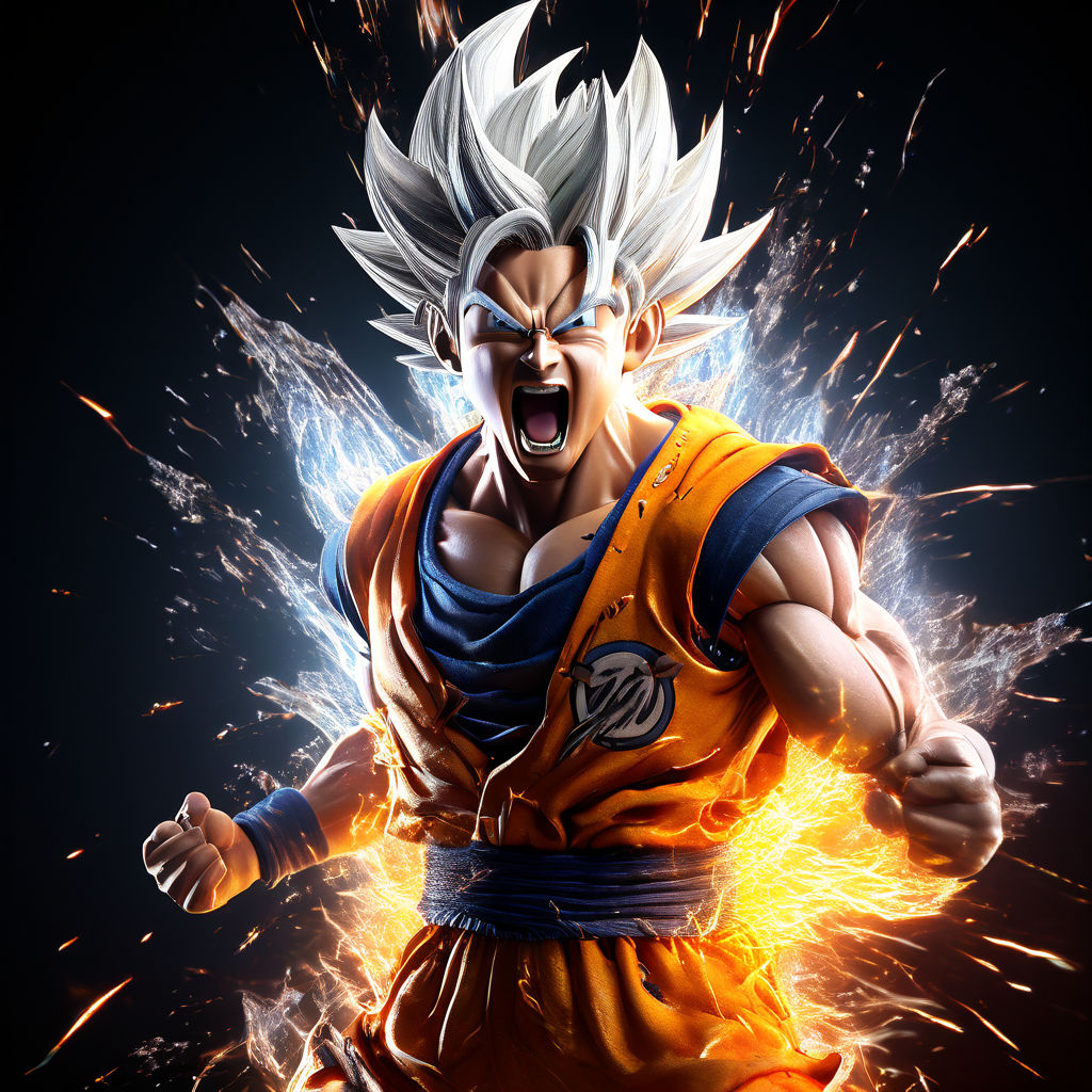 Screaming super sayan goku transormation in vintage style by asa asa ...