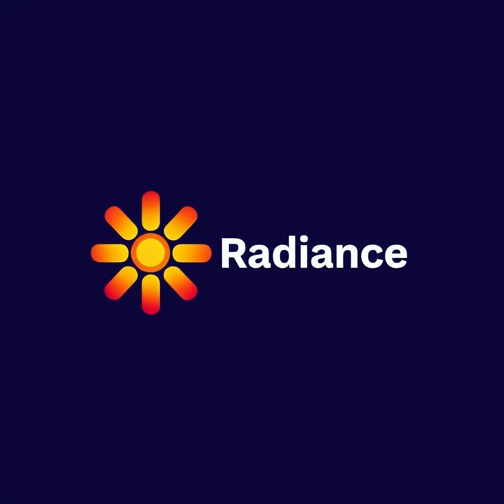 Minimalist Radiance Logo with Stylized Sun Design