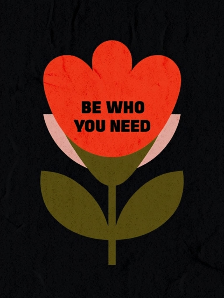 Stylized Flower with Motivational Quote Minimalist Poster