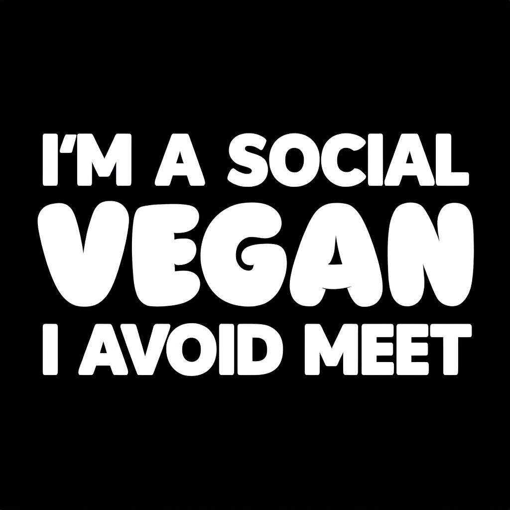 Funny Social Vegan Humor Graphic T-Shirt