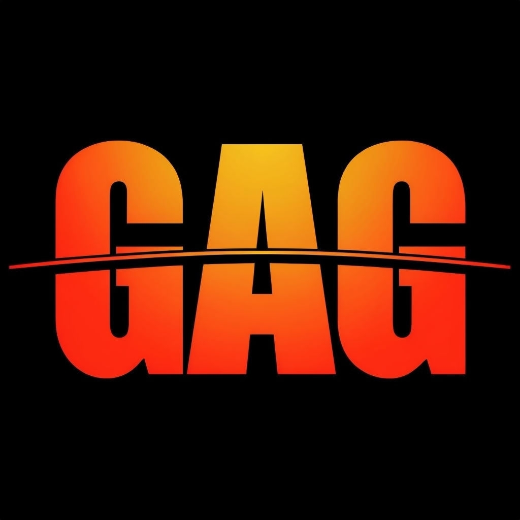 Bold Gradient GAG Minimalist Logo Design on Black Background Logo