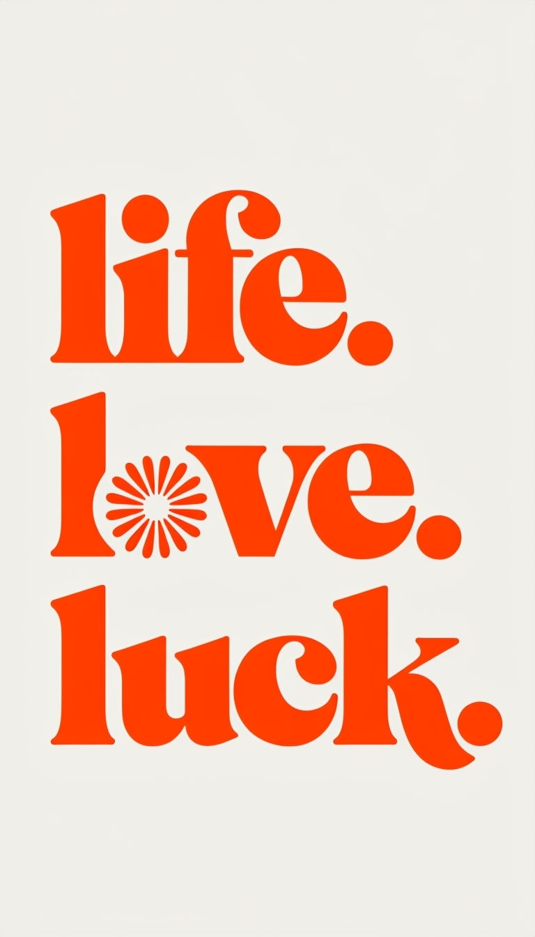 Bright Orange Life Love Luck Motivational Phone Case Cover