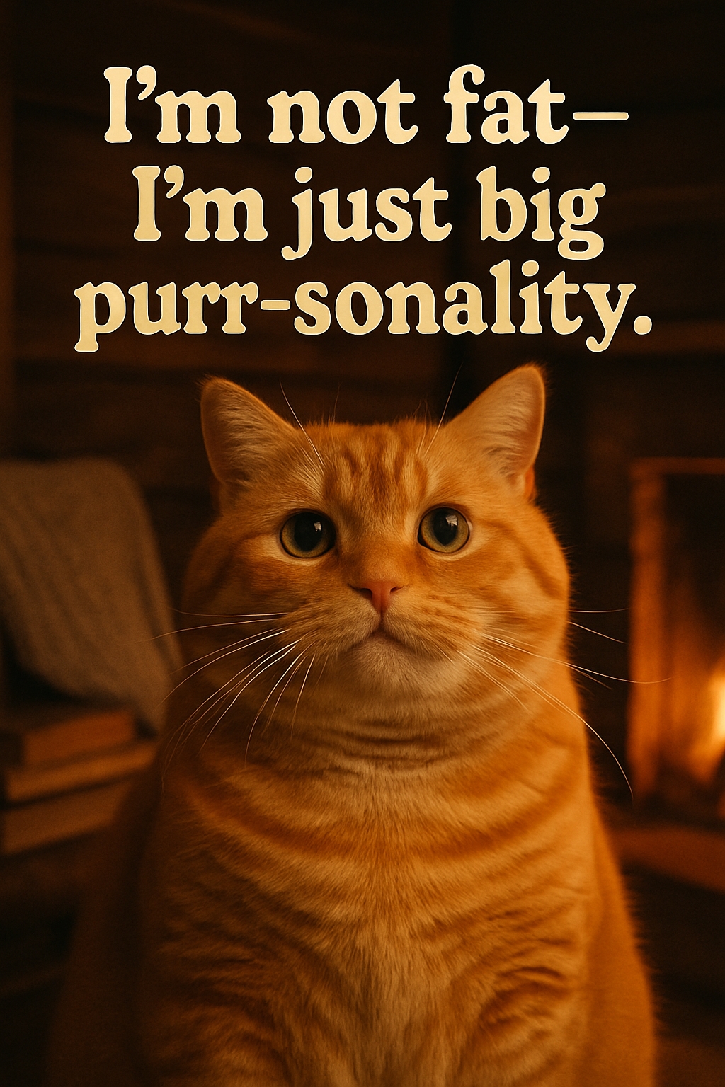 Cozy Ginger Tabby Cat with Big Purr-sonality Meme