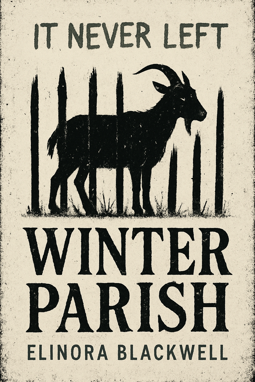 Striking Winter Parish EBook Cover Featuring Goat Silhouette