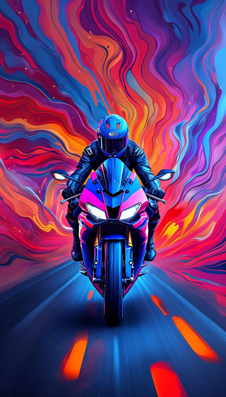 Vibrant Blue Motorcycle with Abstract Background Phone Case Cover