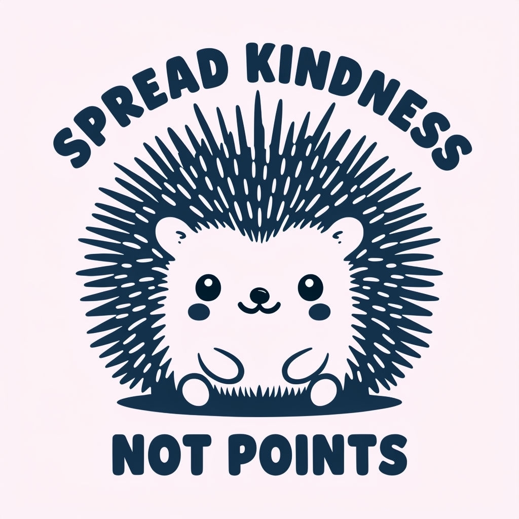 Cute Cartoon Hedgehog with Spread Kindness Quote Mug