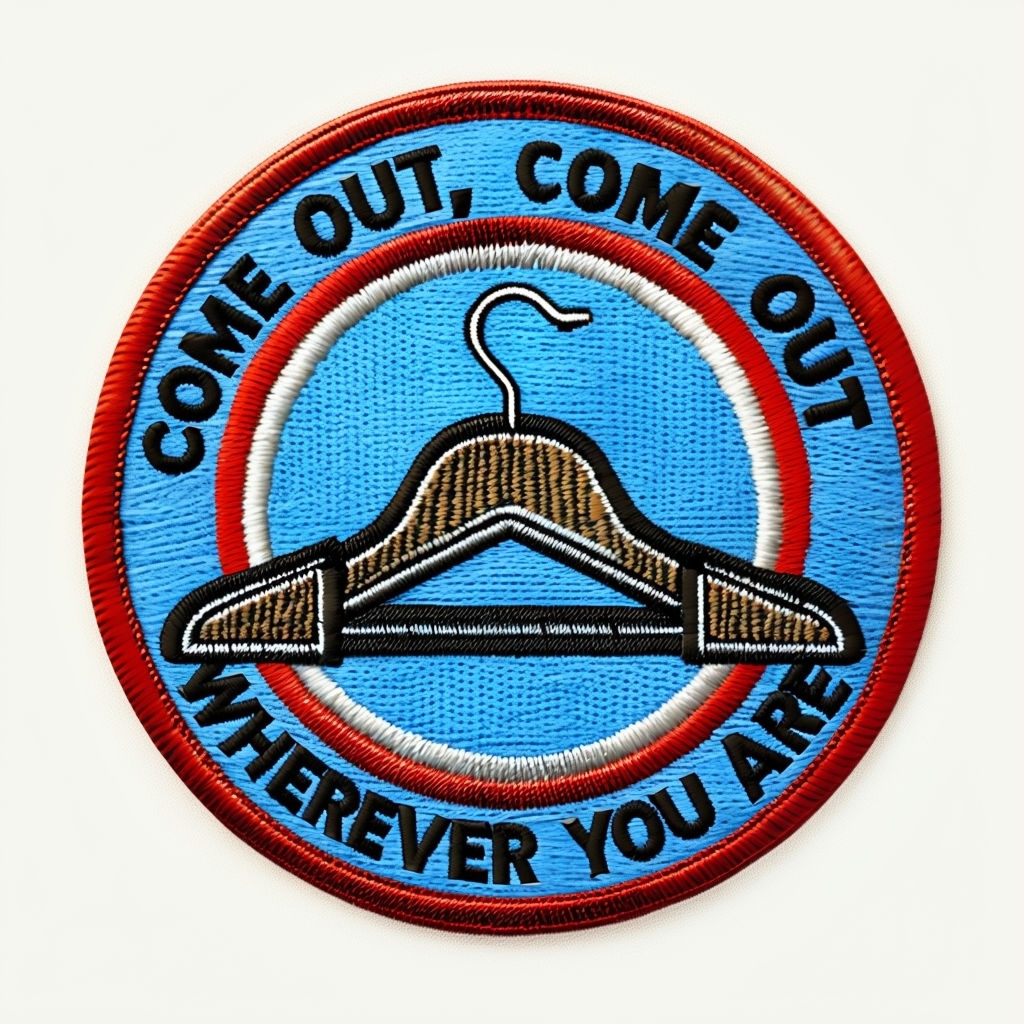 Motivational Circular Patch with Clothes Hanger Design for Hats