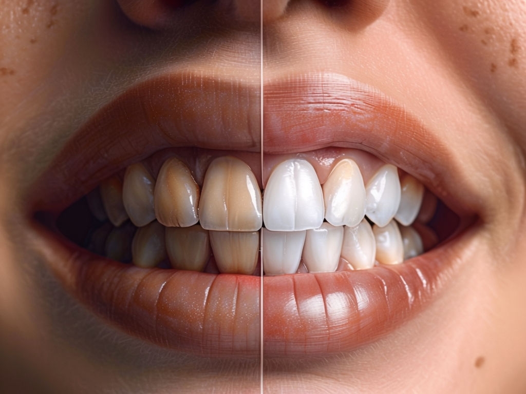 Teeth Whitening Transformation Close-Up Photography Poster