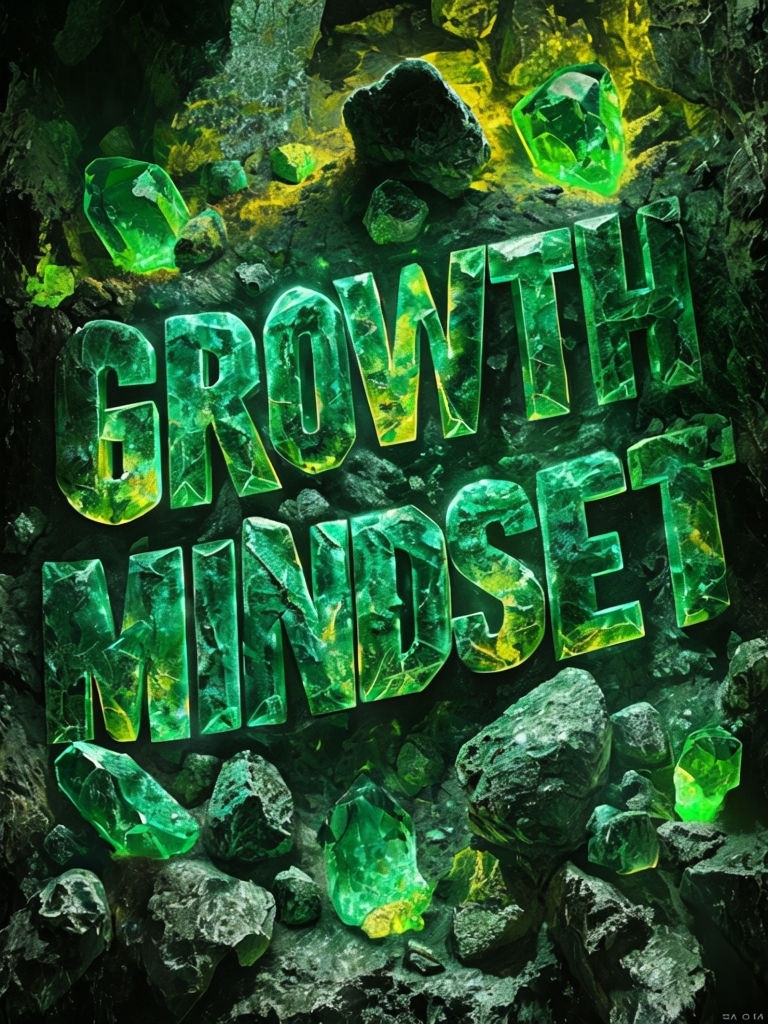 Emerald Green Growth Mindset Crystal Art Poster