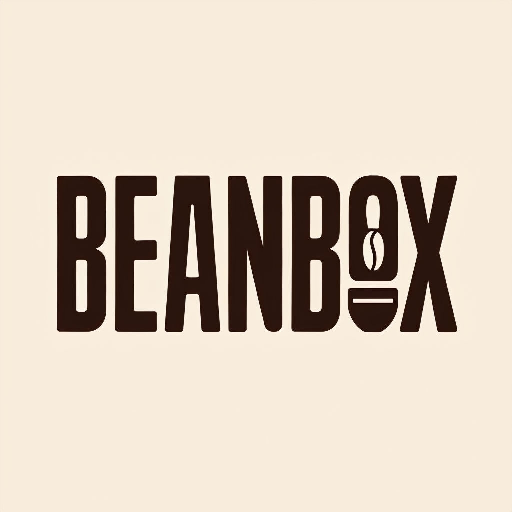 Modern Bold BEANBOX Coffee Subscription Logo Design