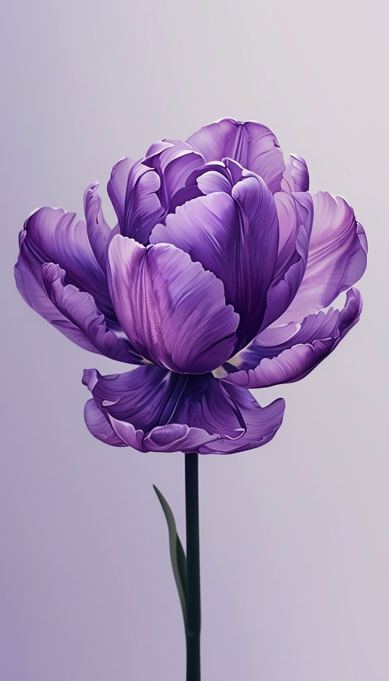 Elegant Lavender Tulip Illustration on Gradient Background Phone Case Cover