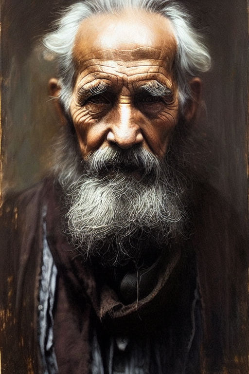 Intricate pencil sketch mugshot of an old man with wolf face... by Moss ...