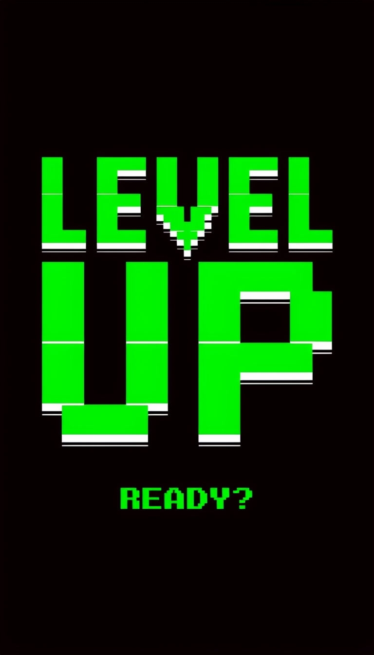 Neon Green Retro Level Up Pixel Art Phone Case Cover