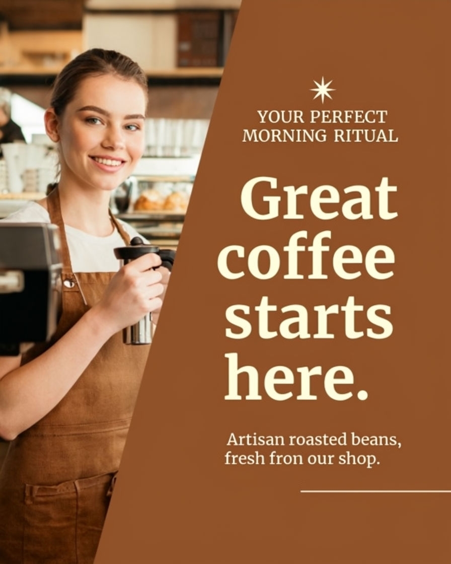Your Perfect Morning Ritual Coffee Shop Advertisement