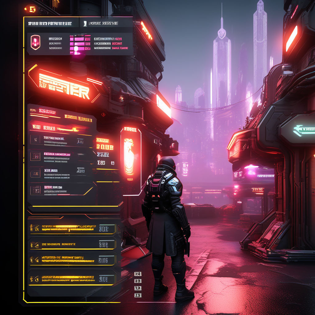 Cyberpunk game ui by Jordan Minott - Playground