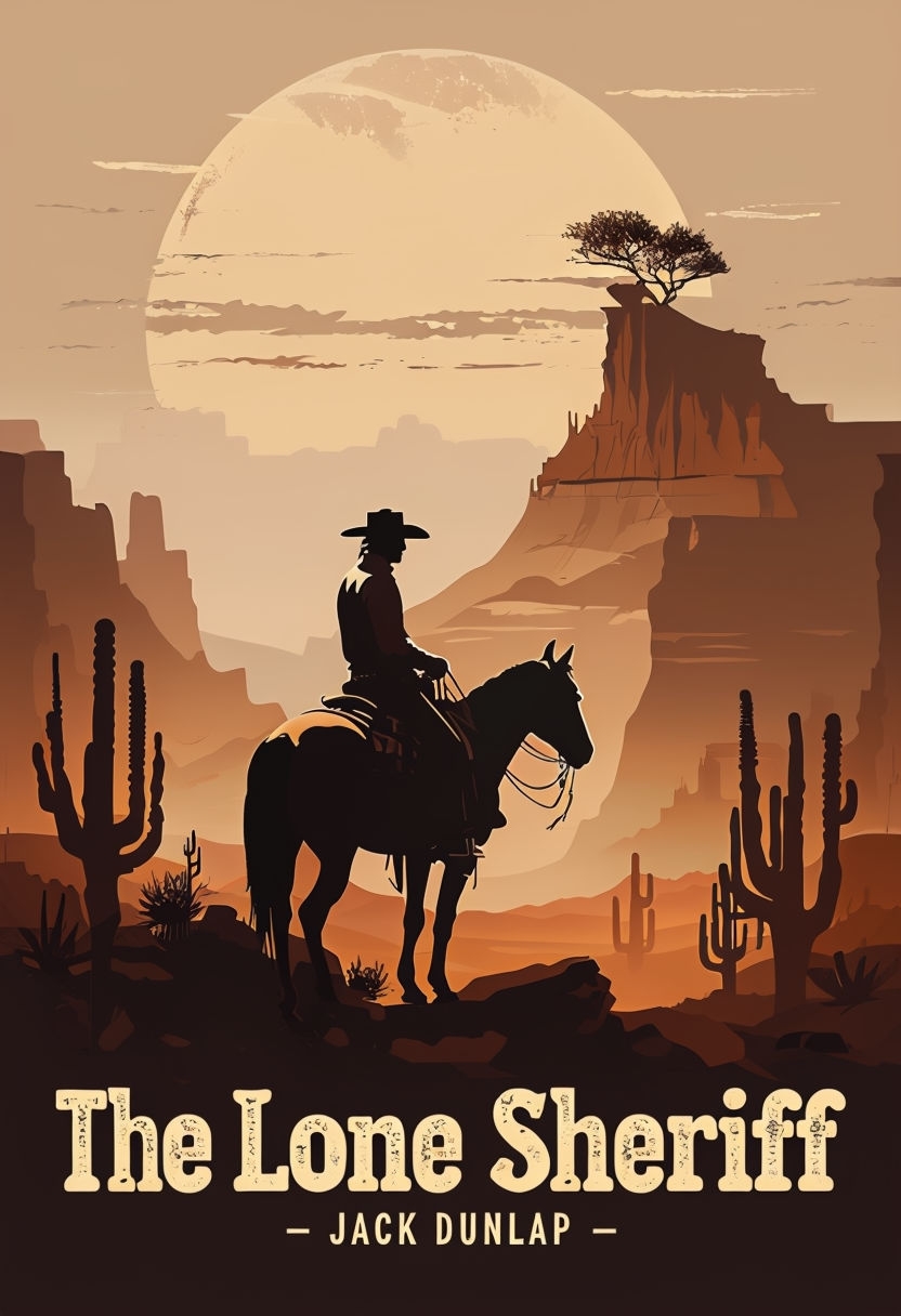 The Lone Sheriff Western Cowboy Silhouette Poster