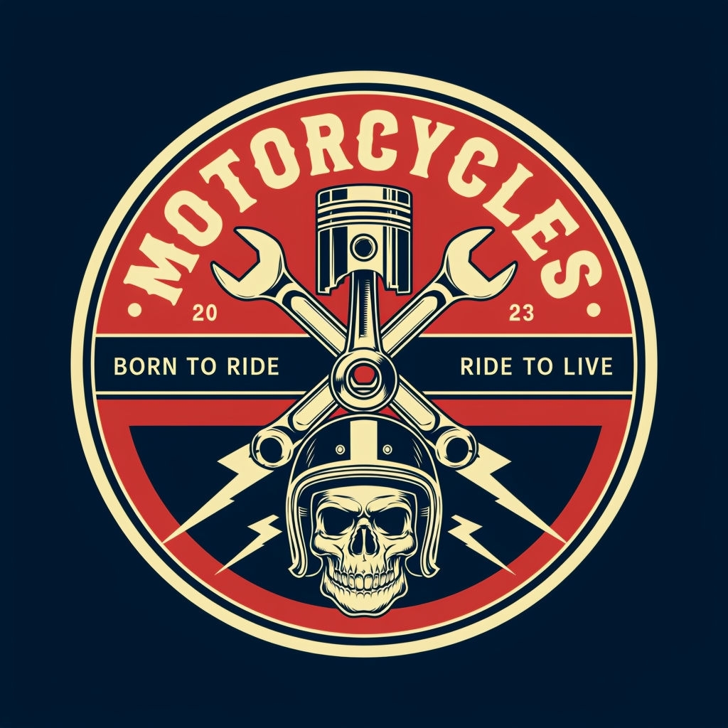 Vintage Motorcycle Emblem Born to Ride T-Shirt