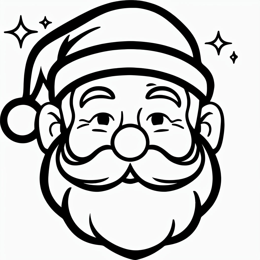 Cheerful Cartoon Santa Claus Line Drawing Mug