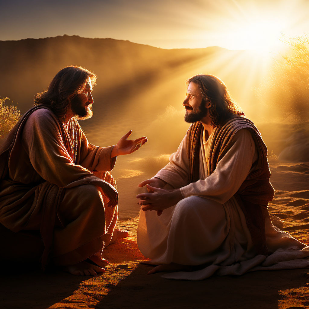 A man engaged in conversation with Jesus by Thalisson Italo - Playground