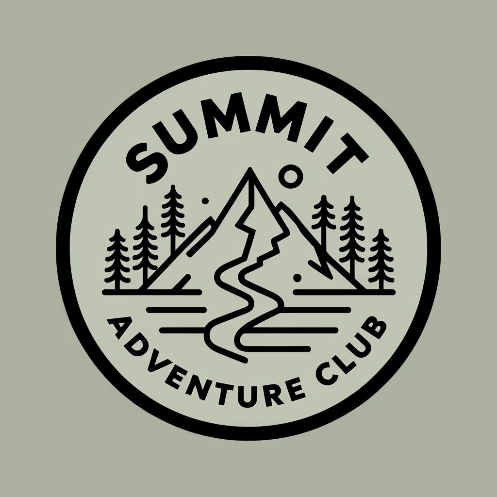 Minimalist Summit Adventure Club Logo Design for Outdoor Brand