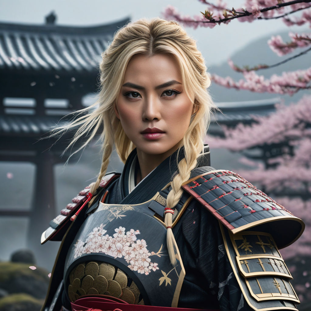 anime portrait of a badass female samurai