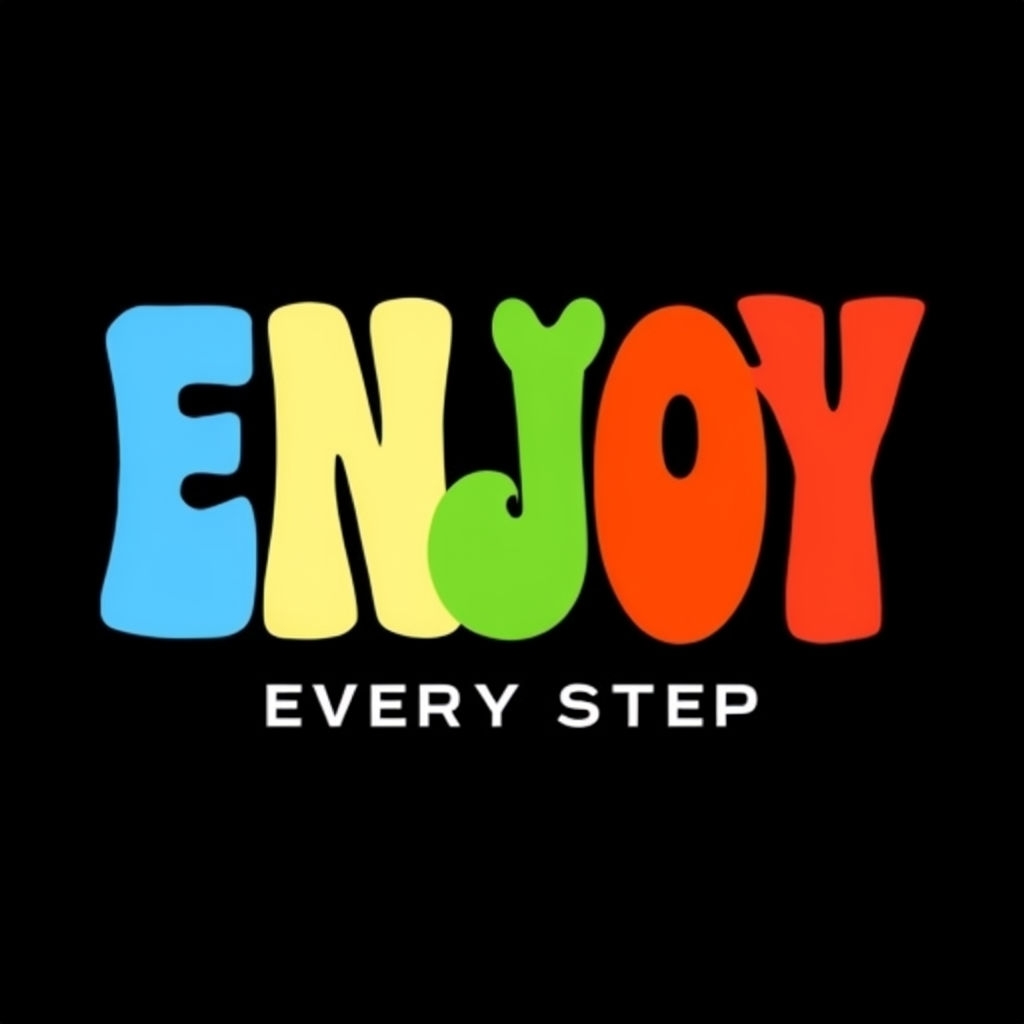 Colorful Playful Enjoy Typography with Every Step T-shirt