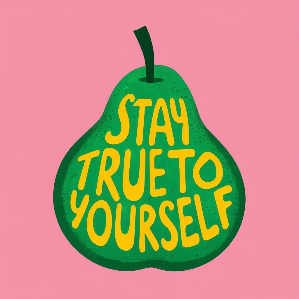 Stay True to Yourself Pear Illustration T-Shirt