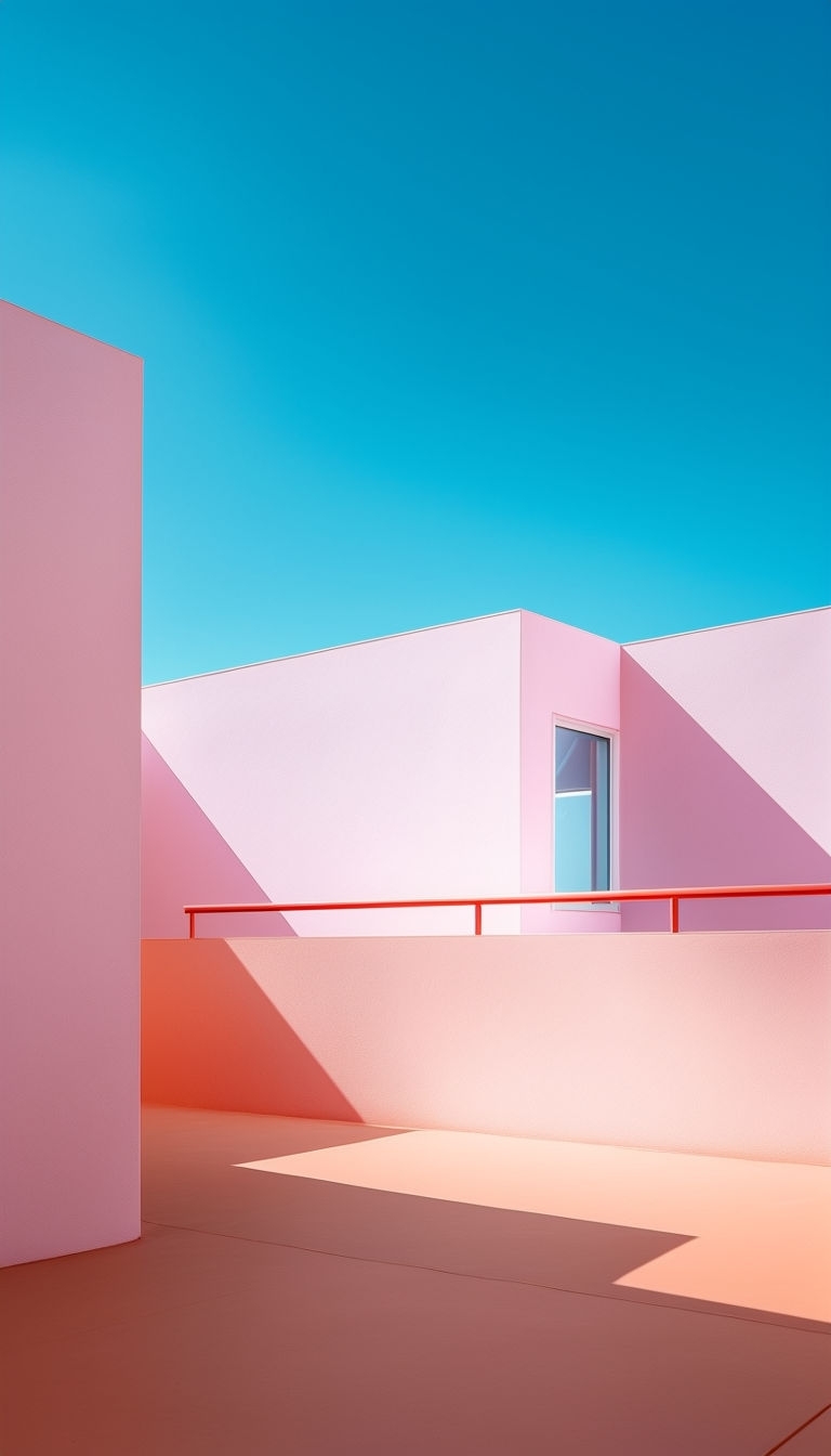 Pastel Geometric Minimalist Architecture Photography Mobile Wallpaper