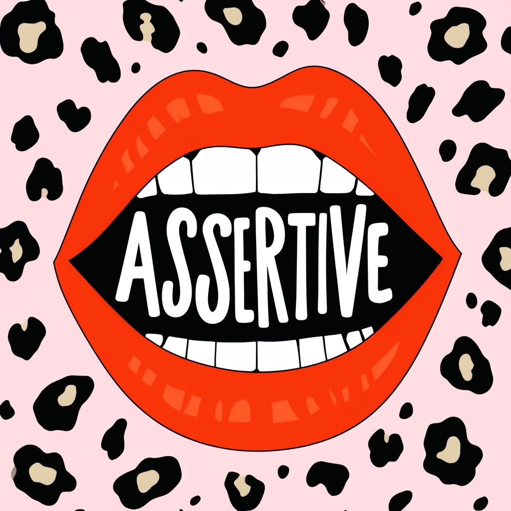 Bold Assertive Mouth Illustration on Cheetah Print Background Spotify Album Cover
