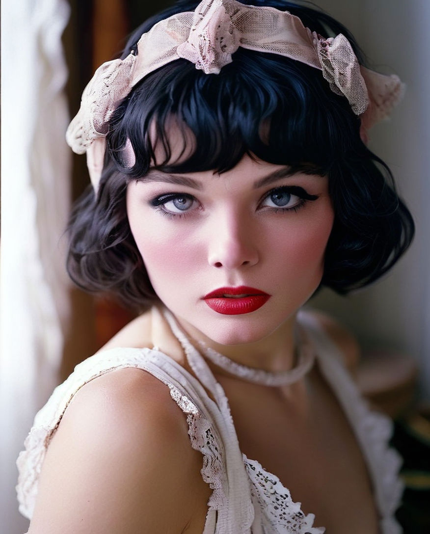 pretty woman wearing vintage lingerie - Playground