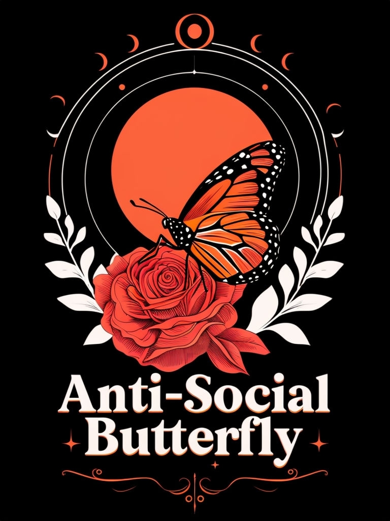 Anti-Social Butterfly Modern Graphic Design Illustration Poster
