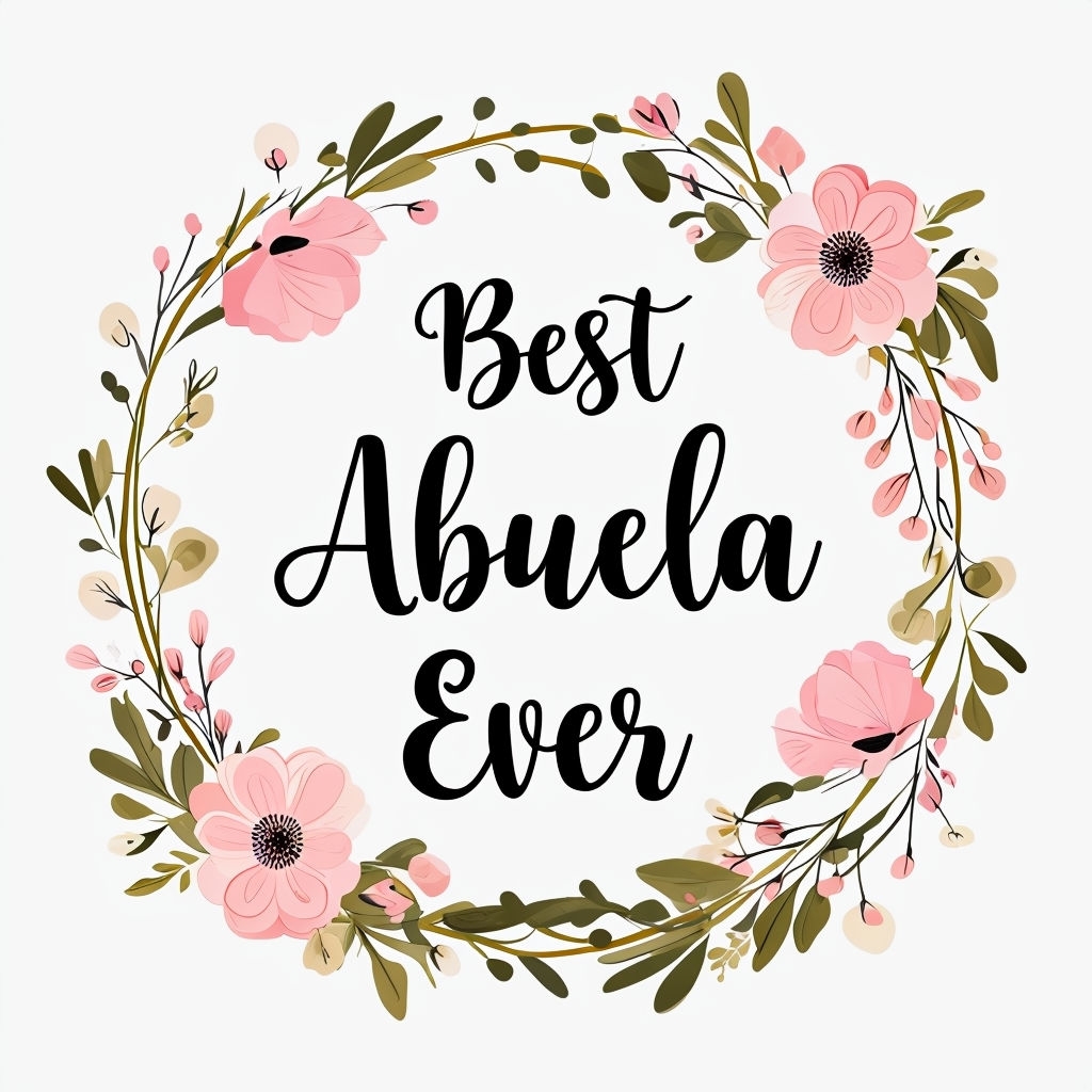 Best Abuela Ever Floral Wreath Digital Illustration Mug