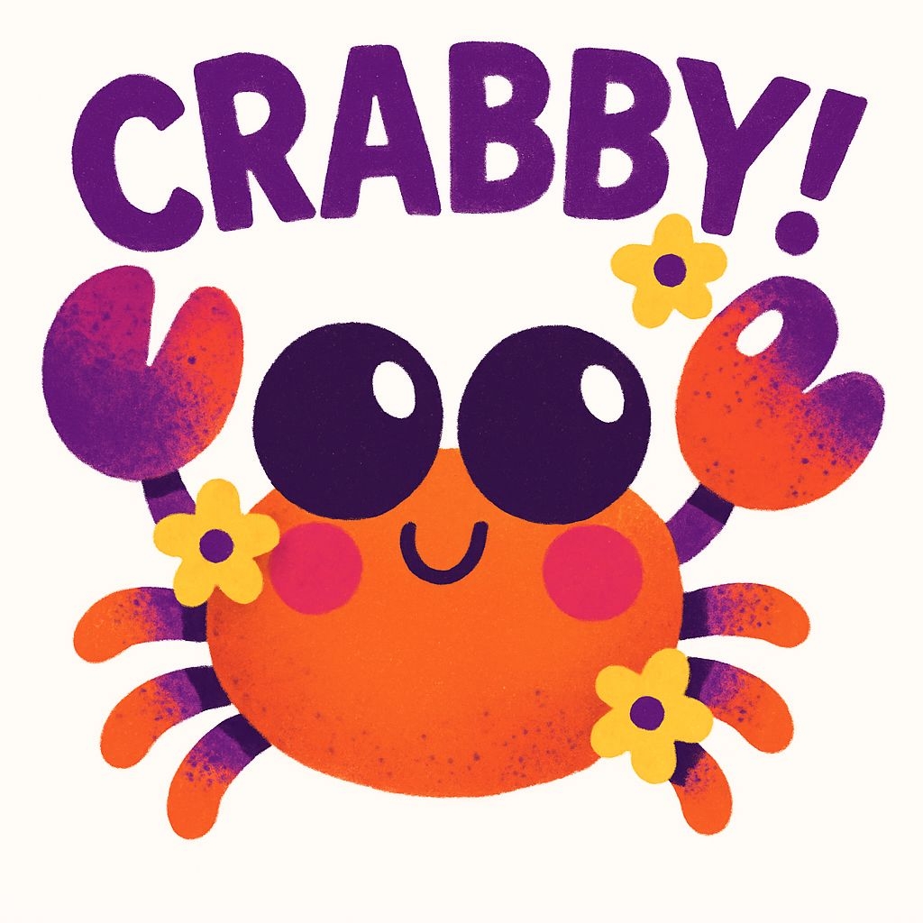 Cheerful Orange Crab Character Illustration Mug