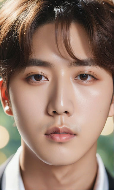 Closeup portrait of Kim Taehyung by John Sánchez Playground