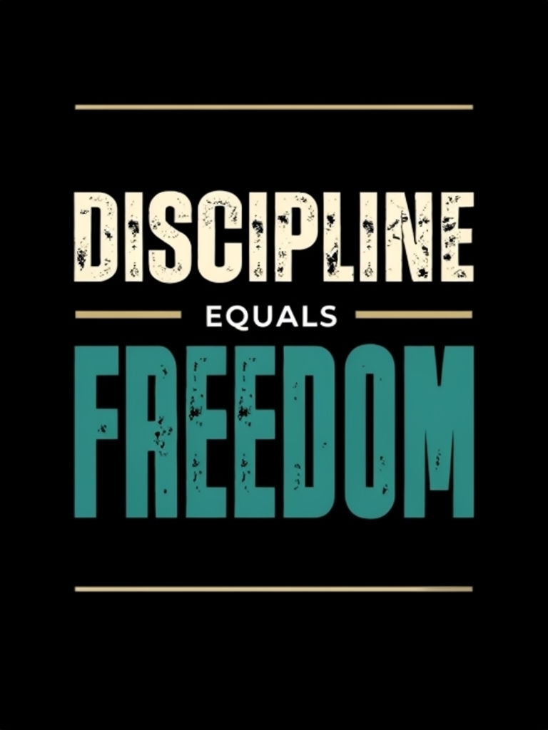 Motivational Discipline Equals Freedom Quote Poster