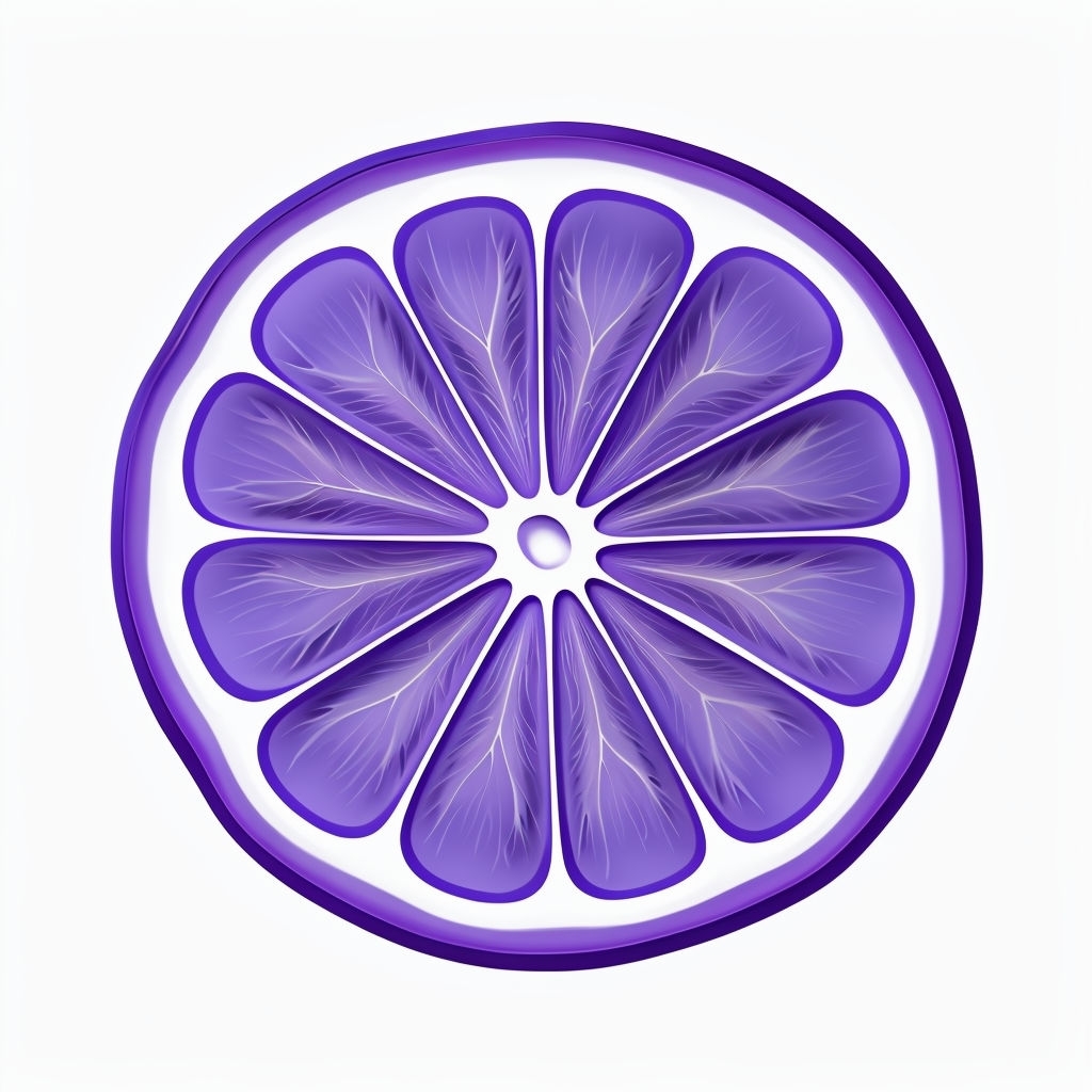 Vibrant Lavender Lime Slice Illustration Sticker
