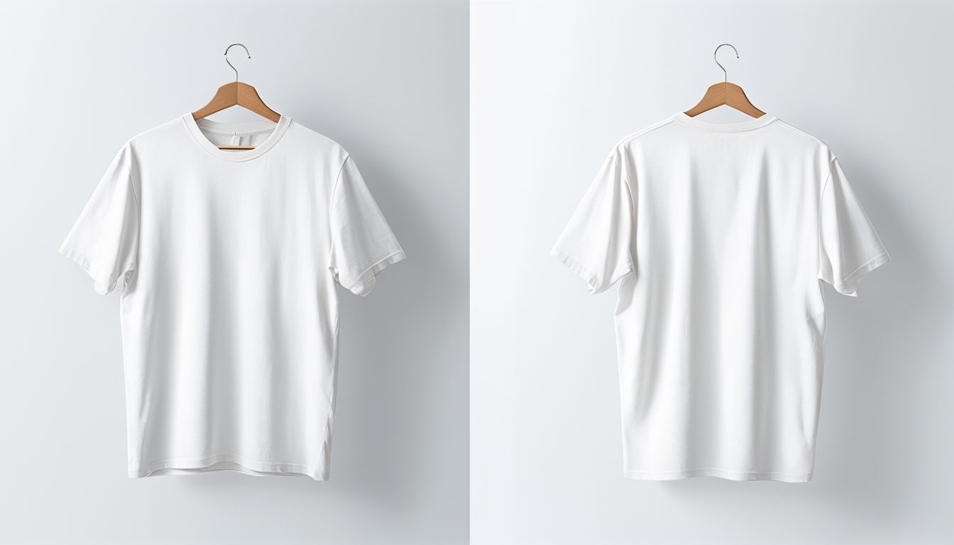 Minimalist Dual View Blank White T-Shirt Mockup Design