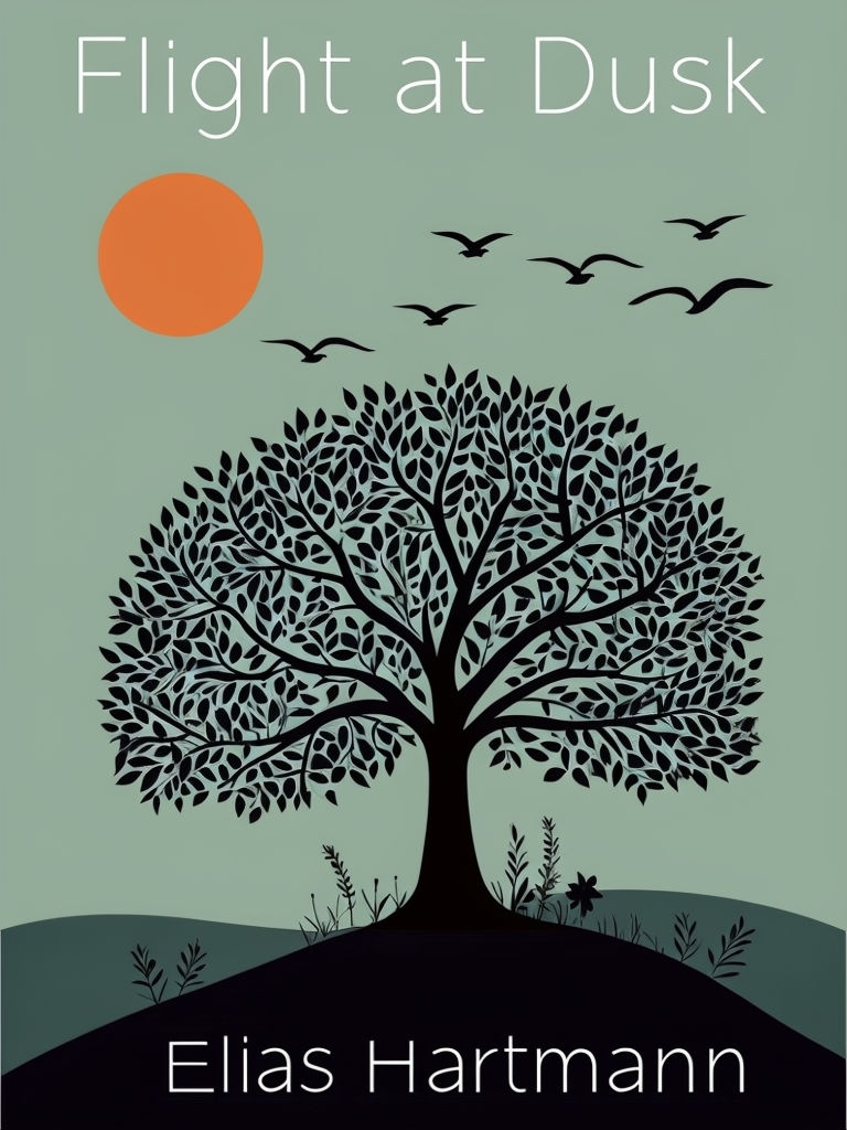 Serene Minimalist Landscape with Black Tree and Sun EBook Cover